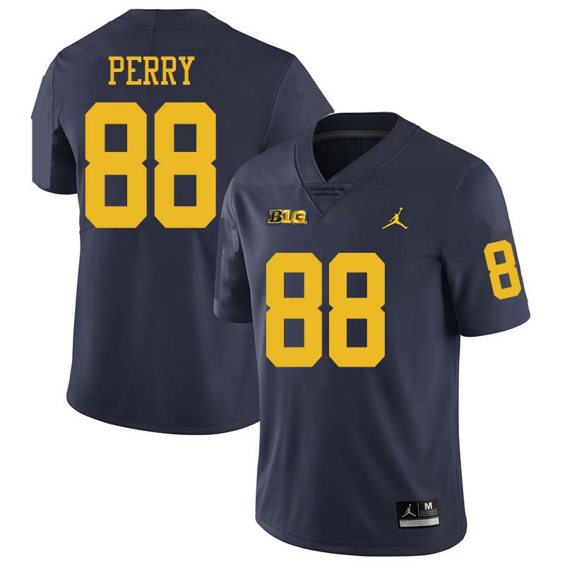 Jordan Brand Men #88 Grant Perry Michigan Wolverines College Football Jerseys Sale-Navy